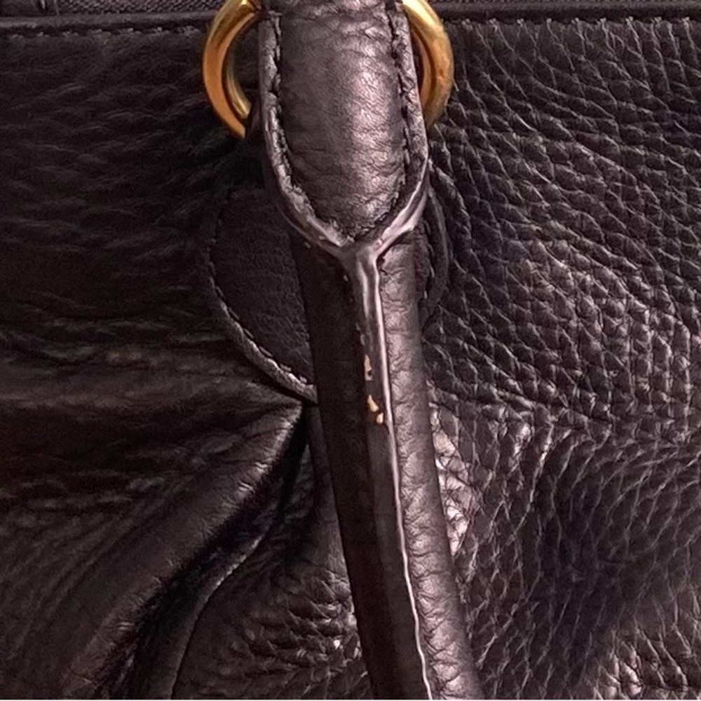 J. Crew Black Leather Turn Lock Satchel Bag - Picture 7 of 12